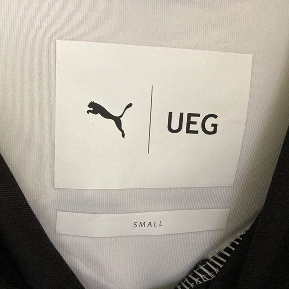 Mens PUMA X UEG Crew Neck Long Sleeve Hoodie Size S small Black White Hooded - Picture 3 of 9